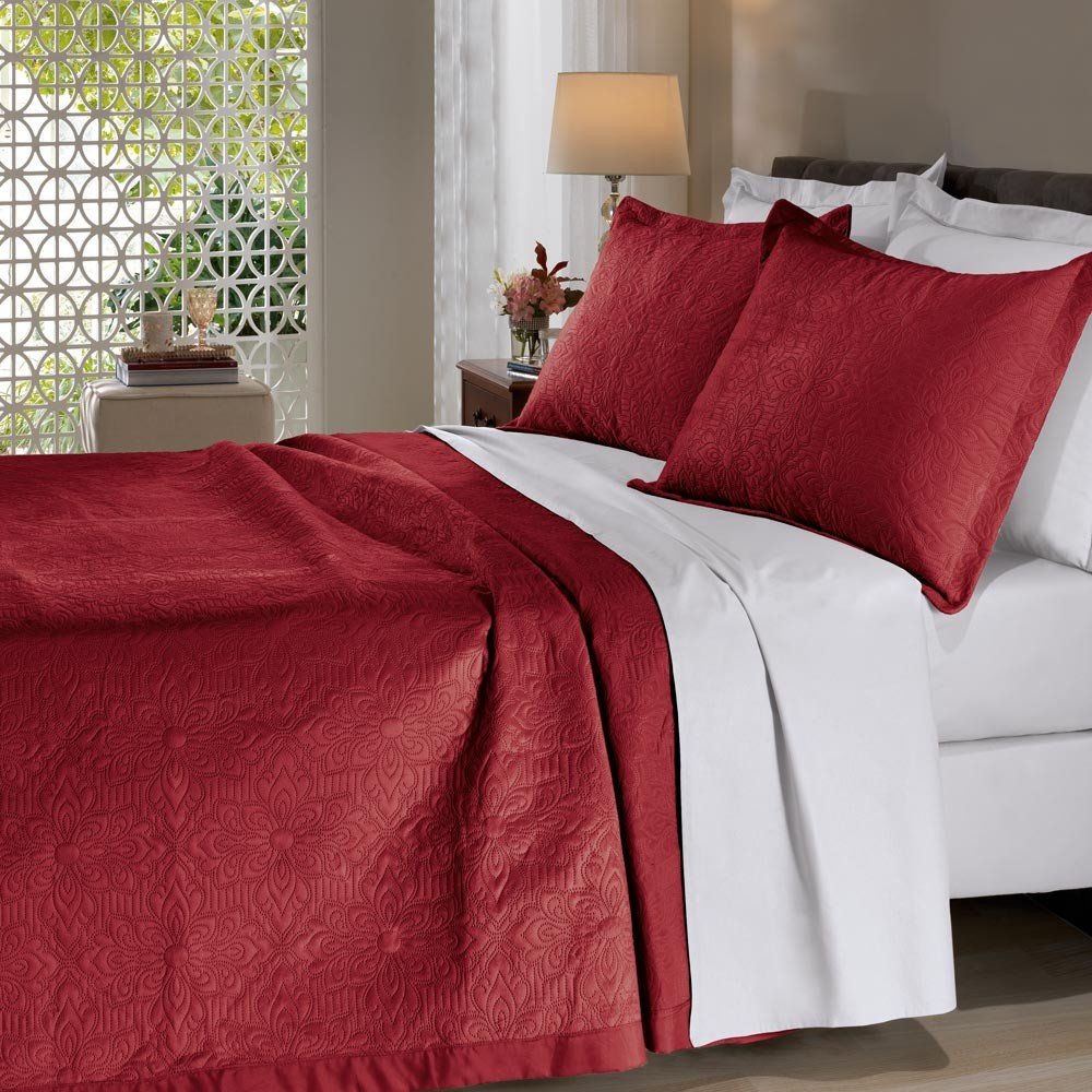 colcha micromink enos vermelho