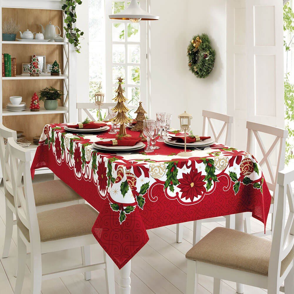 toalha de mesa dohler quadrada 4 lugares natal 79