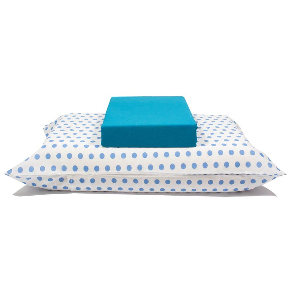 jogo de cama bolas azuis lencol azul 1