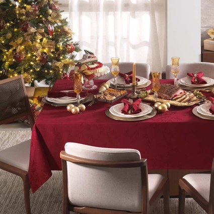 toalha de mesa karsten quadrada 8 lugares verissimo vermelho