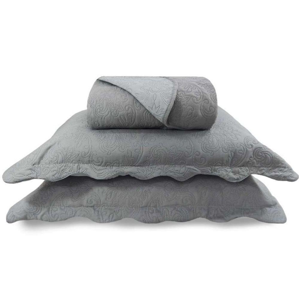 colcha cinza metal
