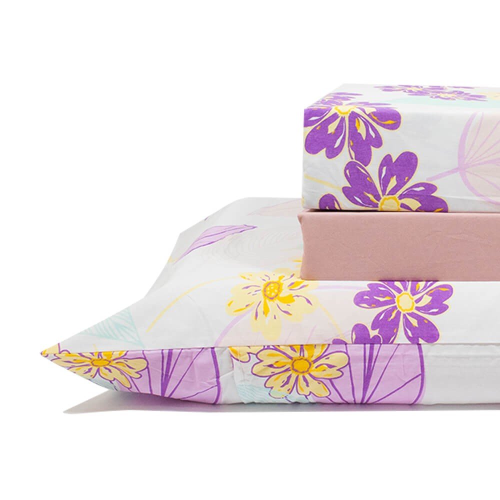 jogo de cama flores branco 2