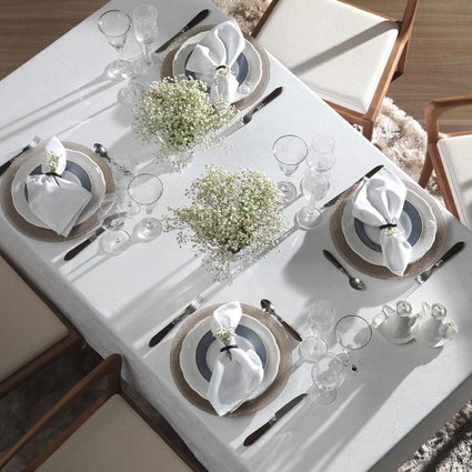 toalha de mesa redonda karsten sienna branco