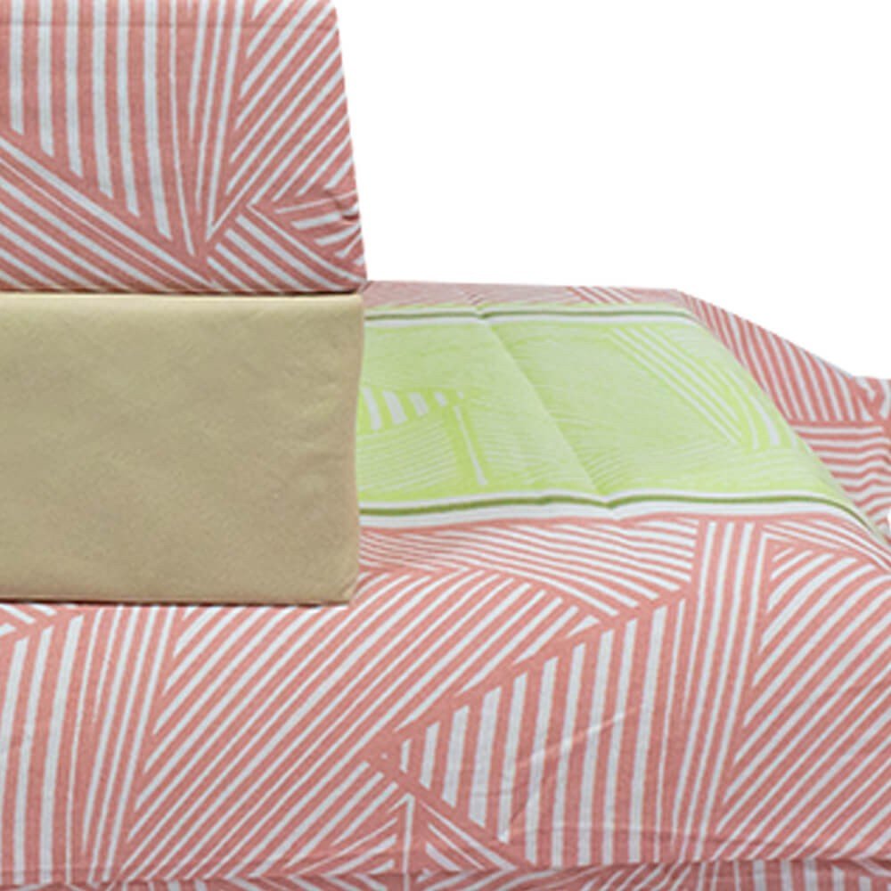 jogo de cama listras rosa 3