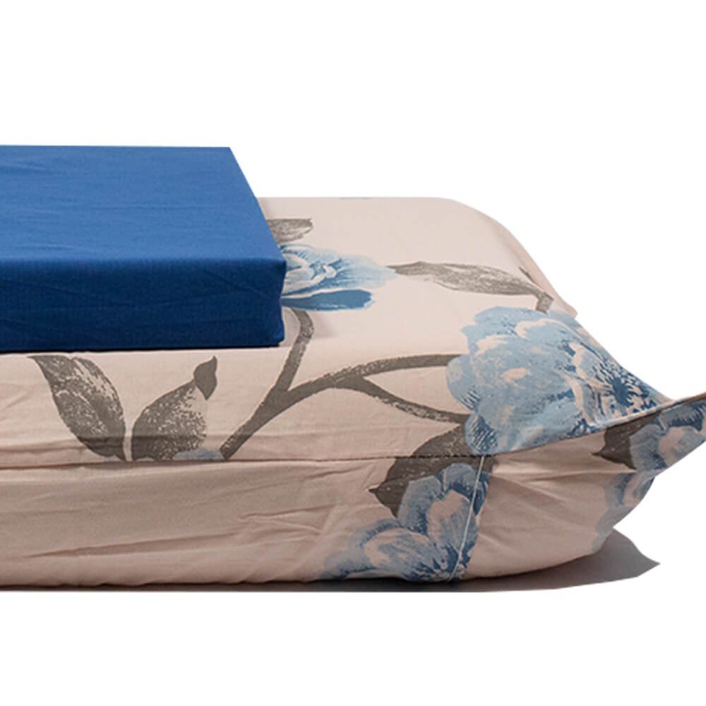 jogo de cama flores e galhos azul marinho 2
