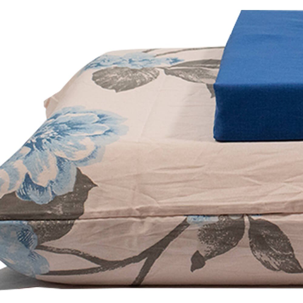 jogo de cama flores e galhos azul marinho 3