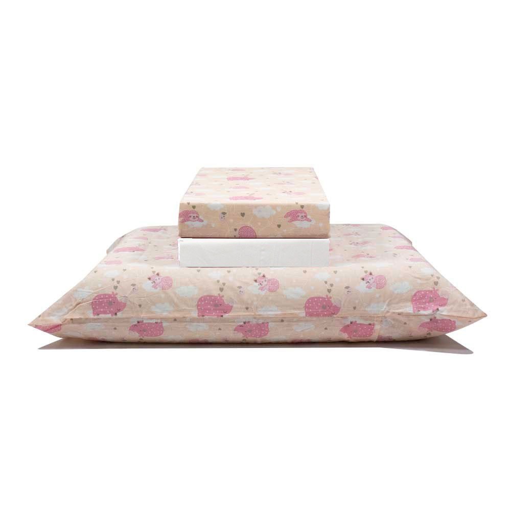 jogo de cama bicho preguica branco 1