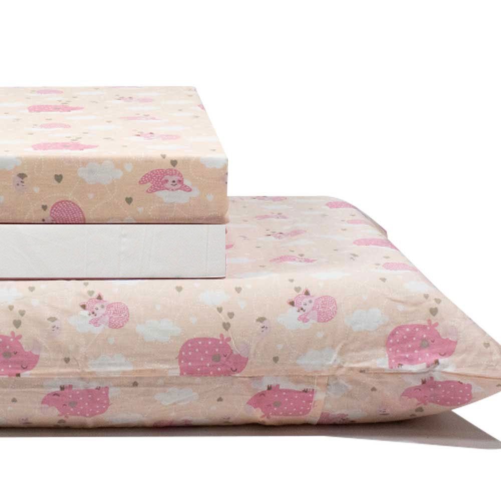 jogo de cama bicho preguica branco 2