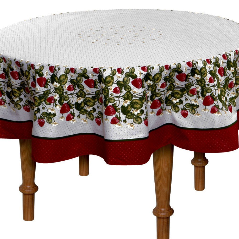 toalha de mesa frutilha redonda
