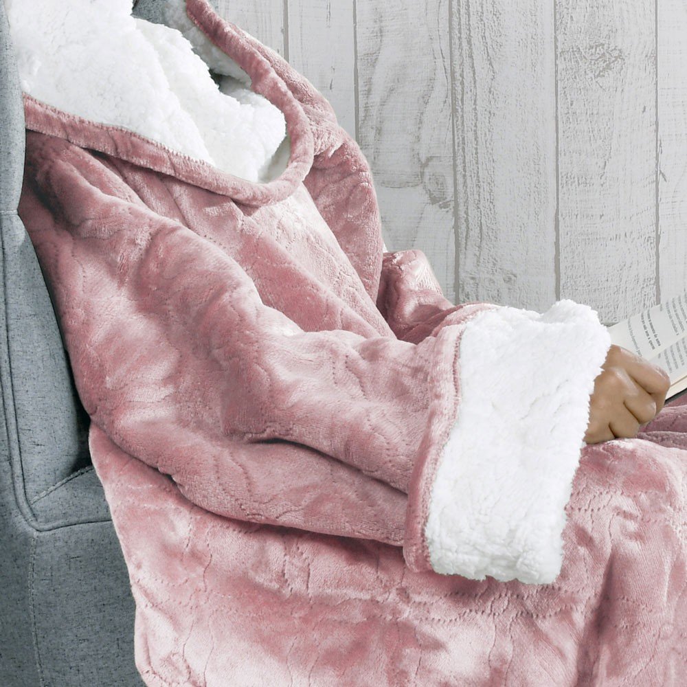 cobertor sherpa com mangas blush1