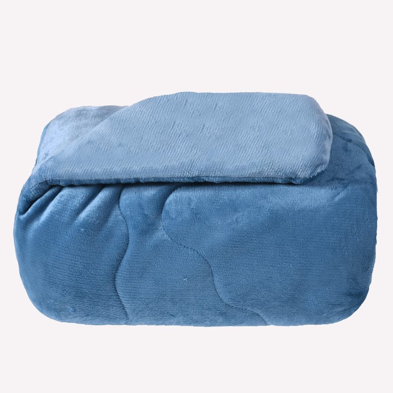 edredom plush bicolor azul azul claro