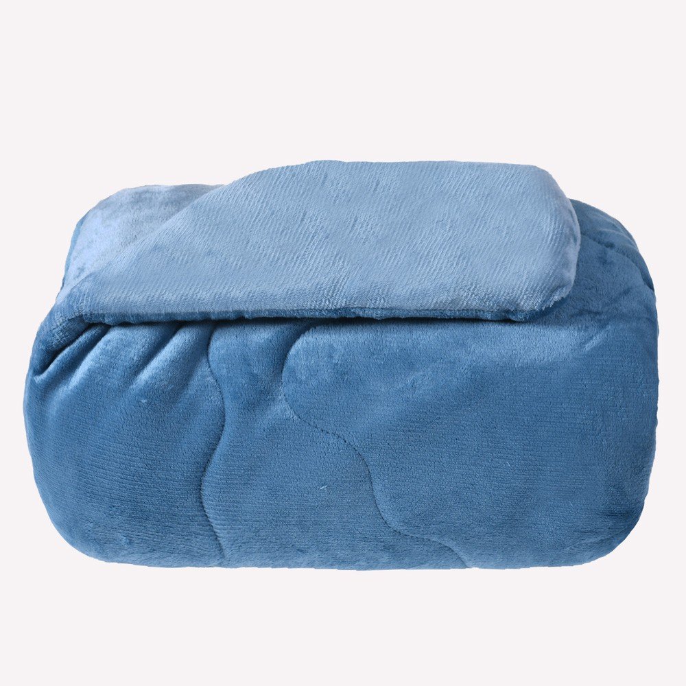 edredom plush bicolor azul azul claro
