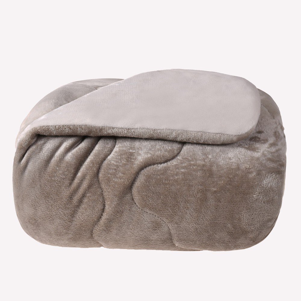edredom plush bicolor bege areia