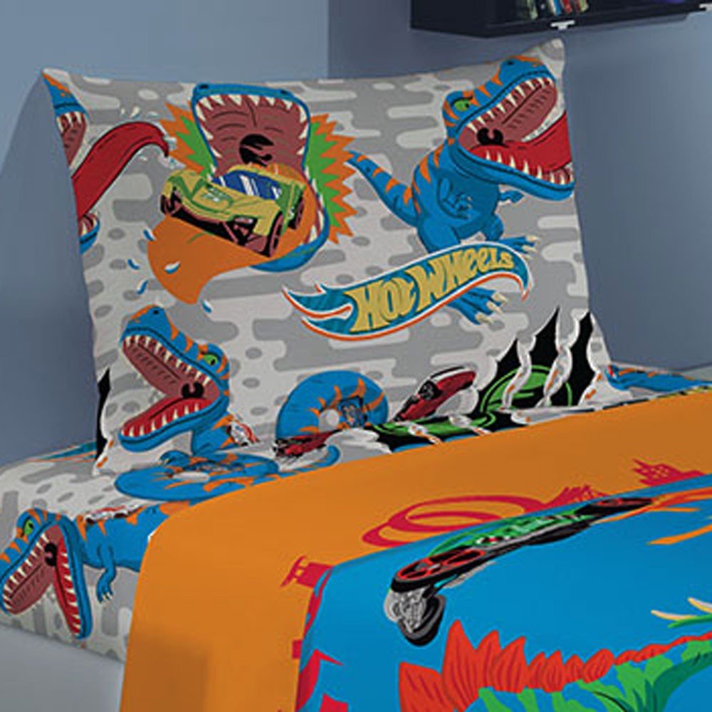 jogo de cama microfibra de poliester hot wheels zoom