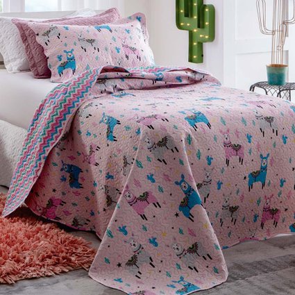 colcha em patchwork rozac teen lhama