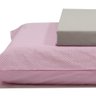 jogo de cama bolinhas rosa lencol cinza 3