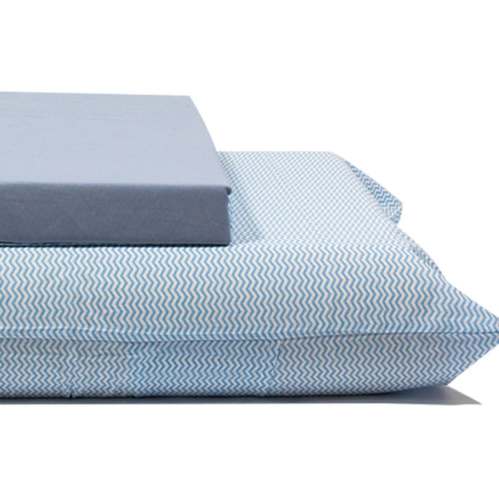 jogo de cama linhas azul 2