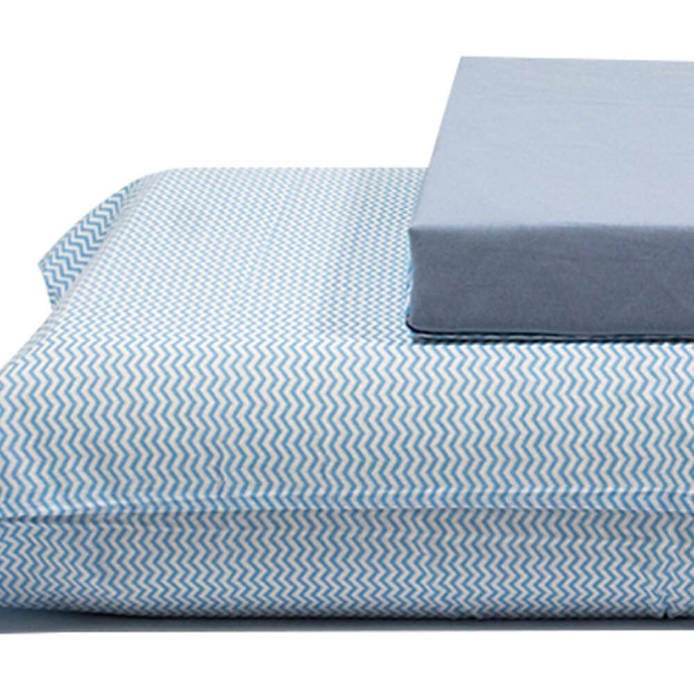 jogo de cama linhas azul 3