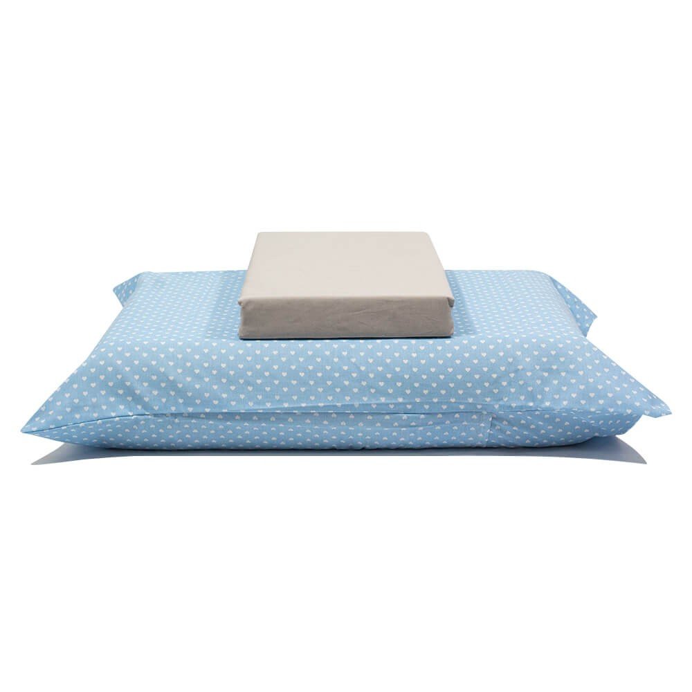 jogo de cama coracao lencol cinza 1