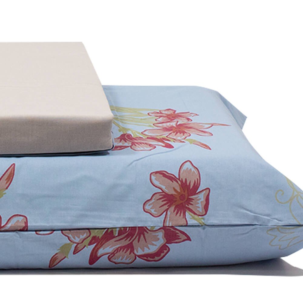jogo de cama flores cinza claro 3