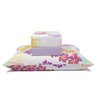 jogo de cama flores e folhas branco lencol lilas 1