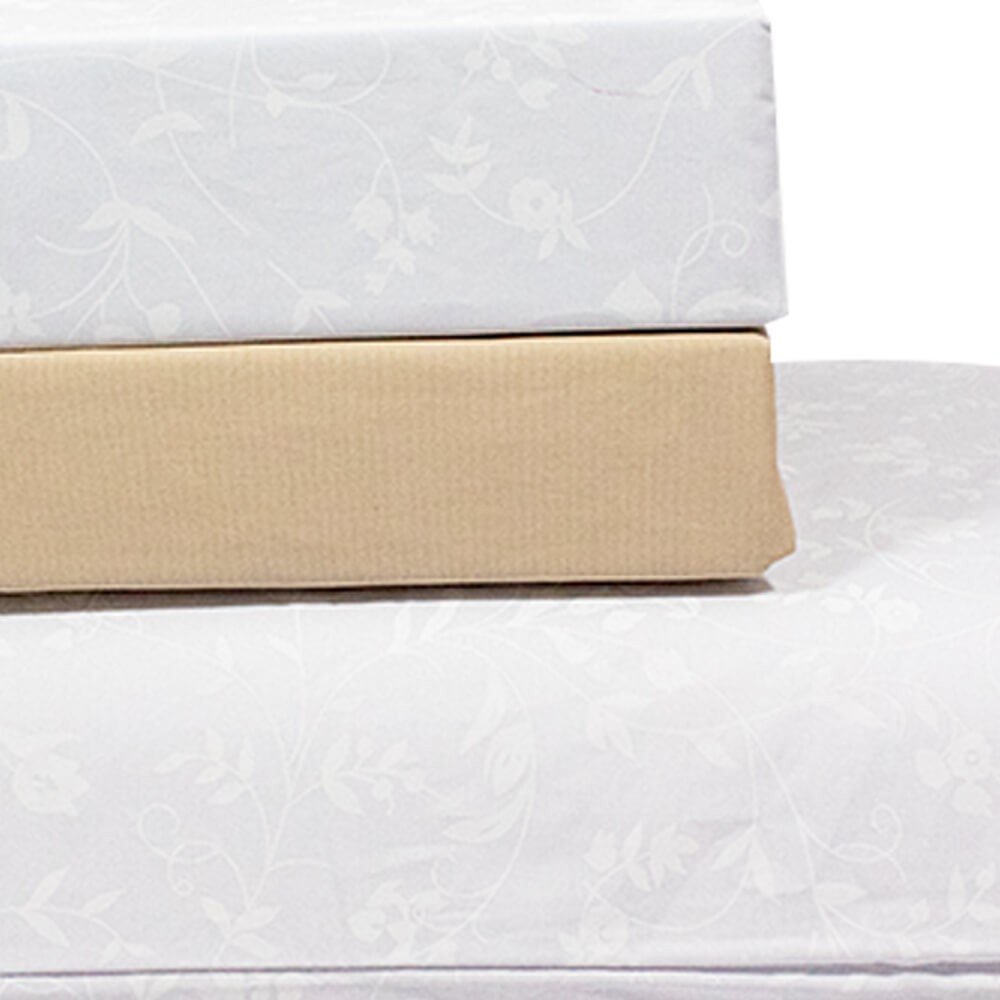 jogo de cama branco lencol bege 3