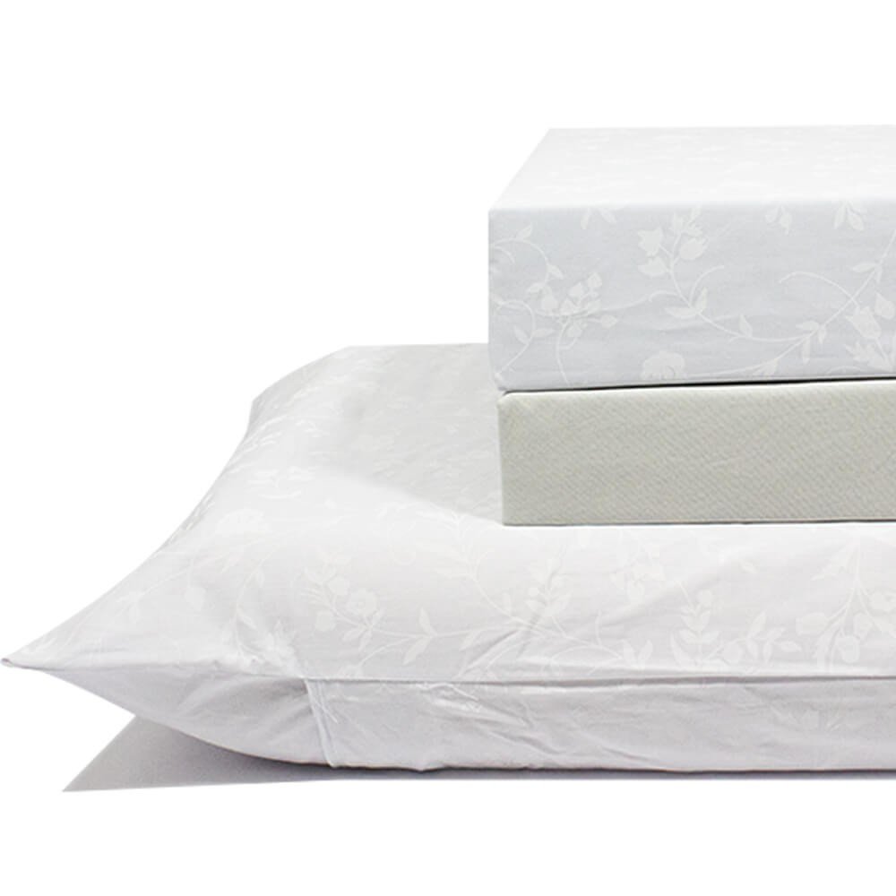 jogo de cama branco com lencol cinza 2