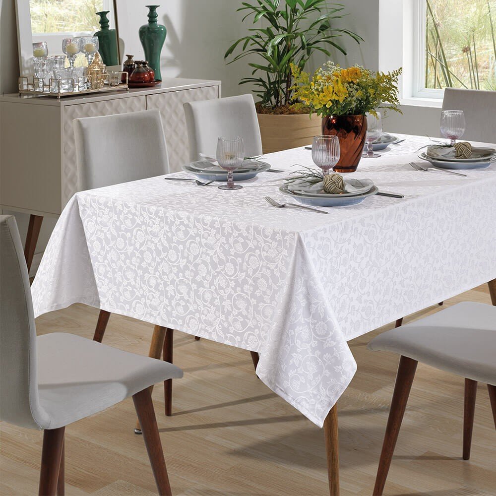 toalha de mesa requinteii retrangular tj 5040 branco