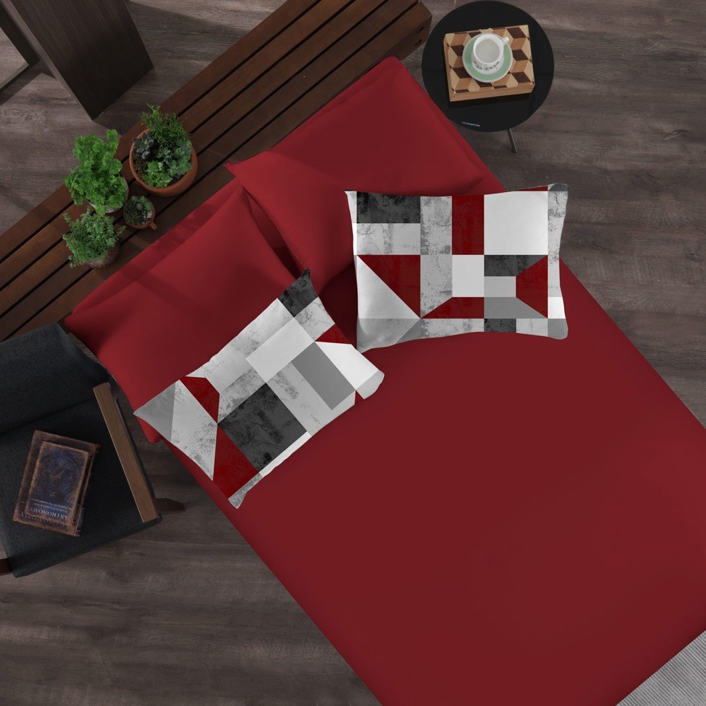 jogo de cama camurca vermelho copia