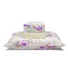 jogo de cama flores branco com lencol bege 1