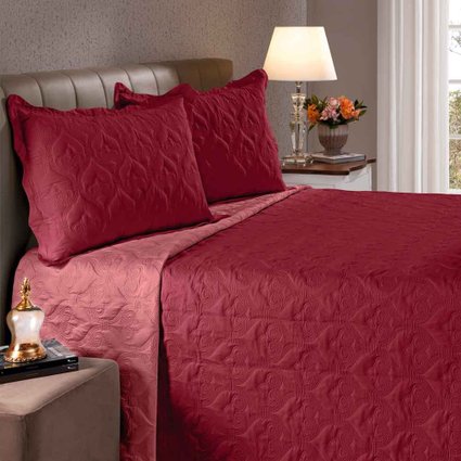 colcha metropole liz vermelho
