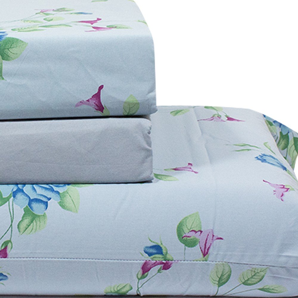 jogo de cama plantas roxo lencol roxo 3