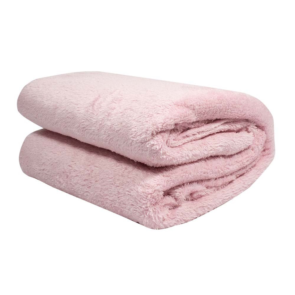 manta plush rosa claro