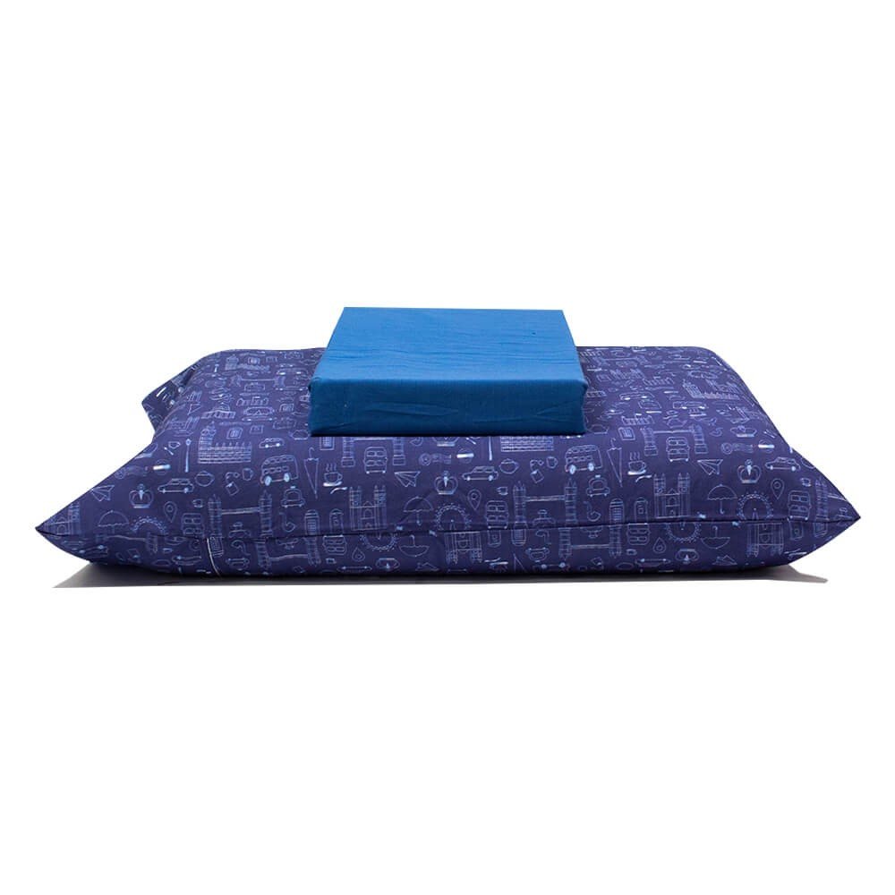 jogo de cama carrinho azul marinho 1