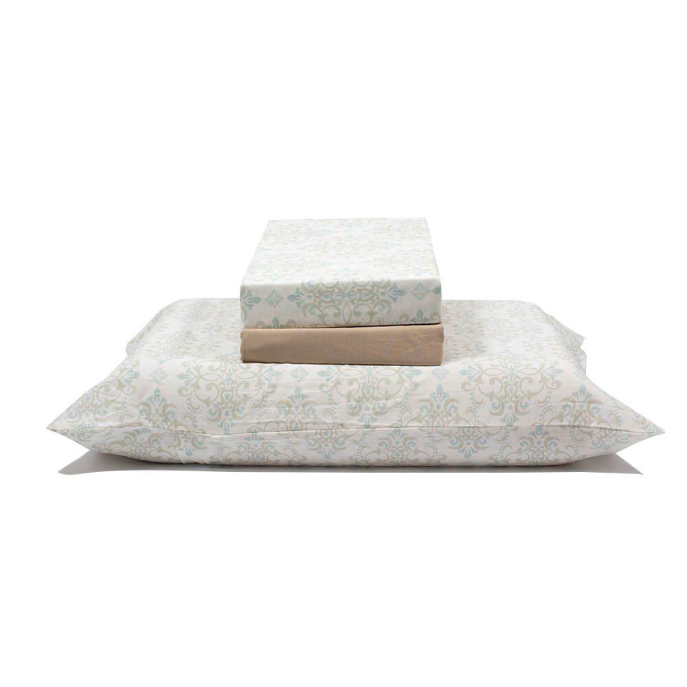 jogo de cama arabesco bege 1