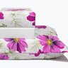 jogo de cama flores rosas branco 2