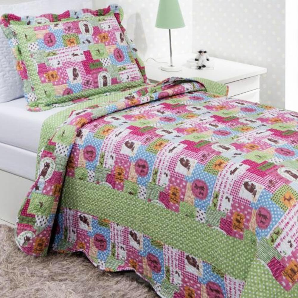 colcha solteiro primeira decore nara