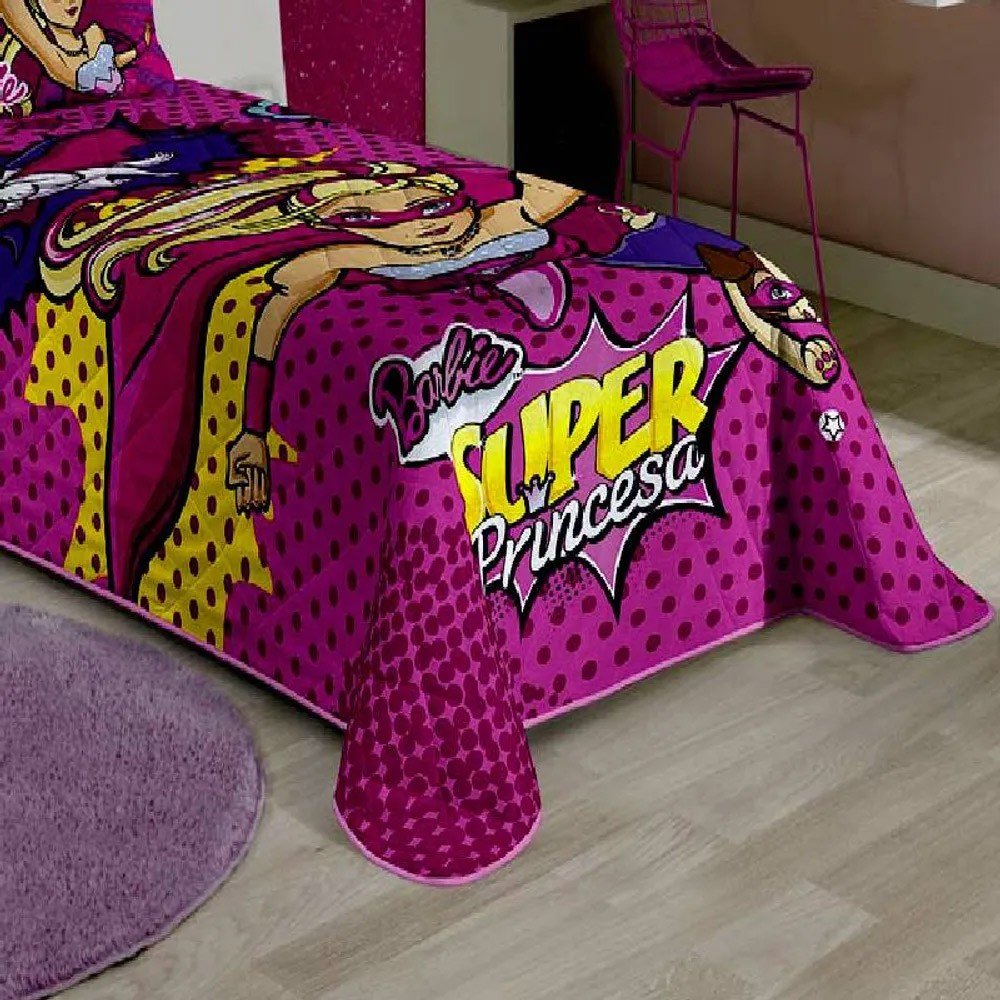 colcha barbie super princesa zoom