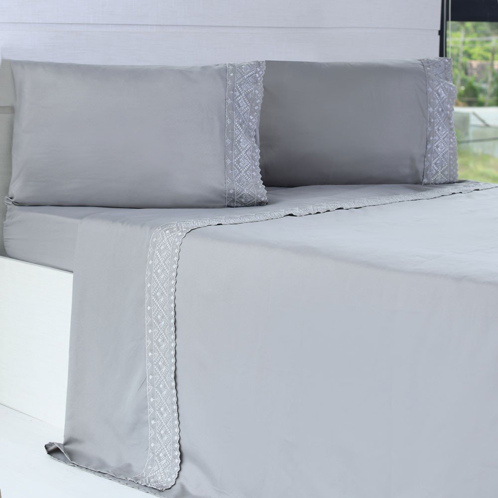 jogo de cama microfibra benecasa concreto