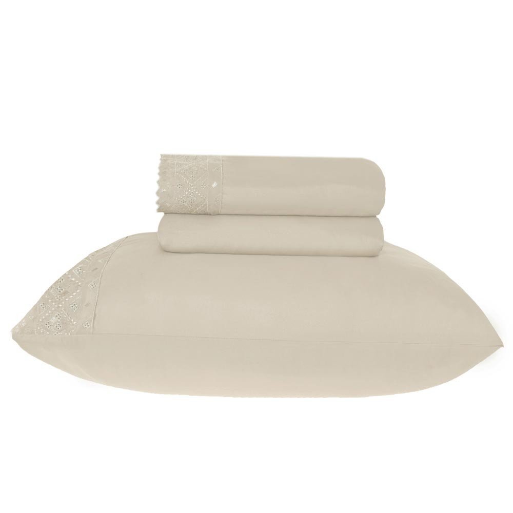 jogo de cama microfibra benecasa cream3