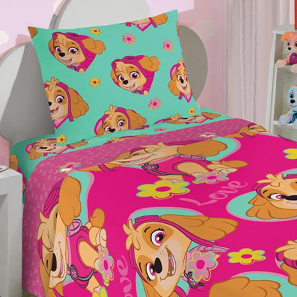 jogo de cama patrulha menina1
