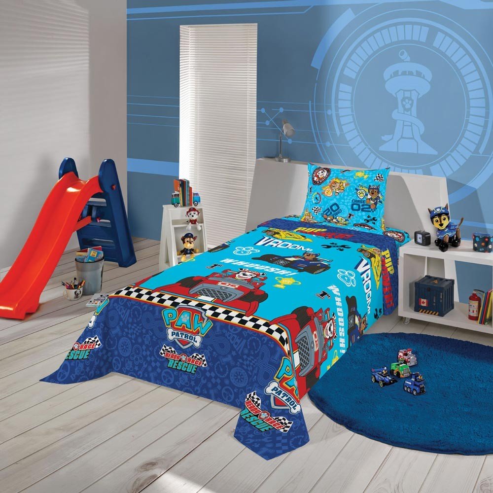 jogo de cama patrulha menino