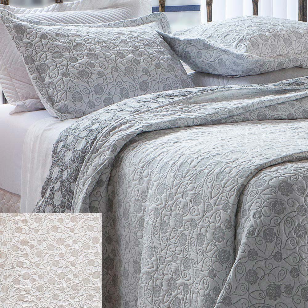 colcha floral bege zoom