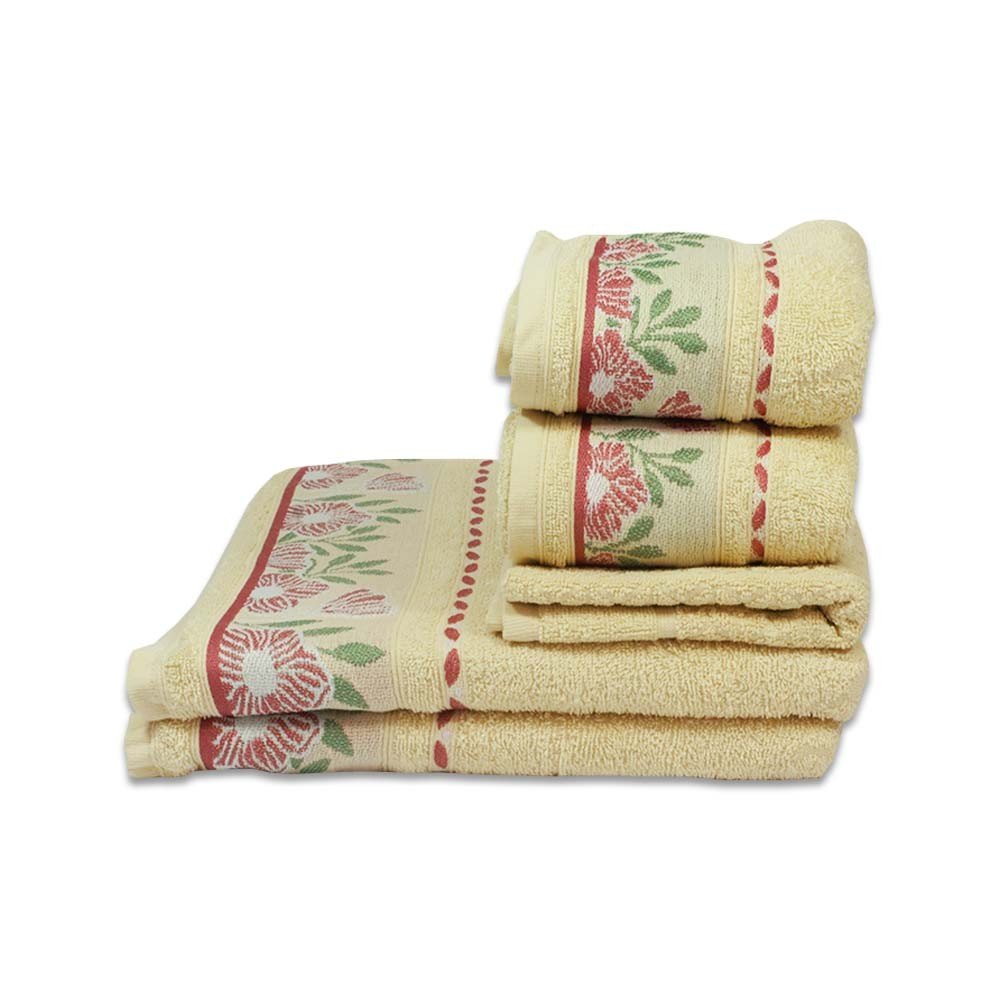 jogo de toalhas 4 pecas jacquard bellis centeio