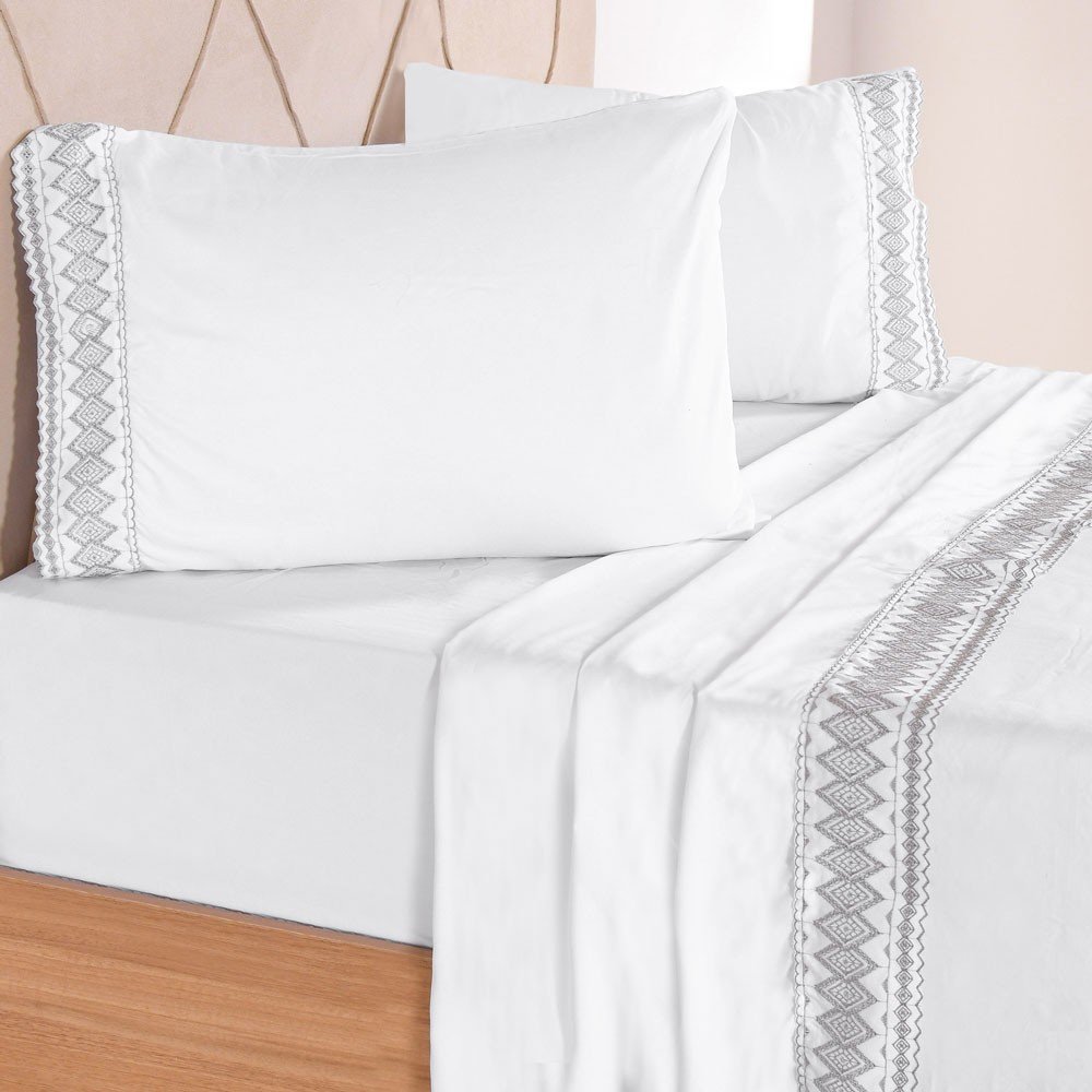 jogo de cama maximus branco cinza