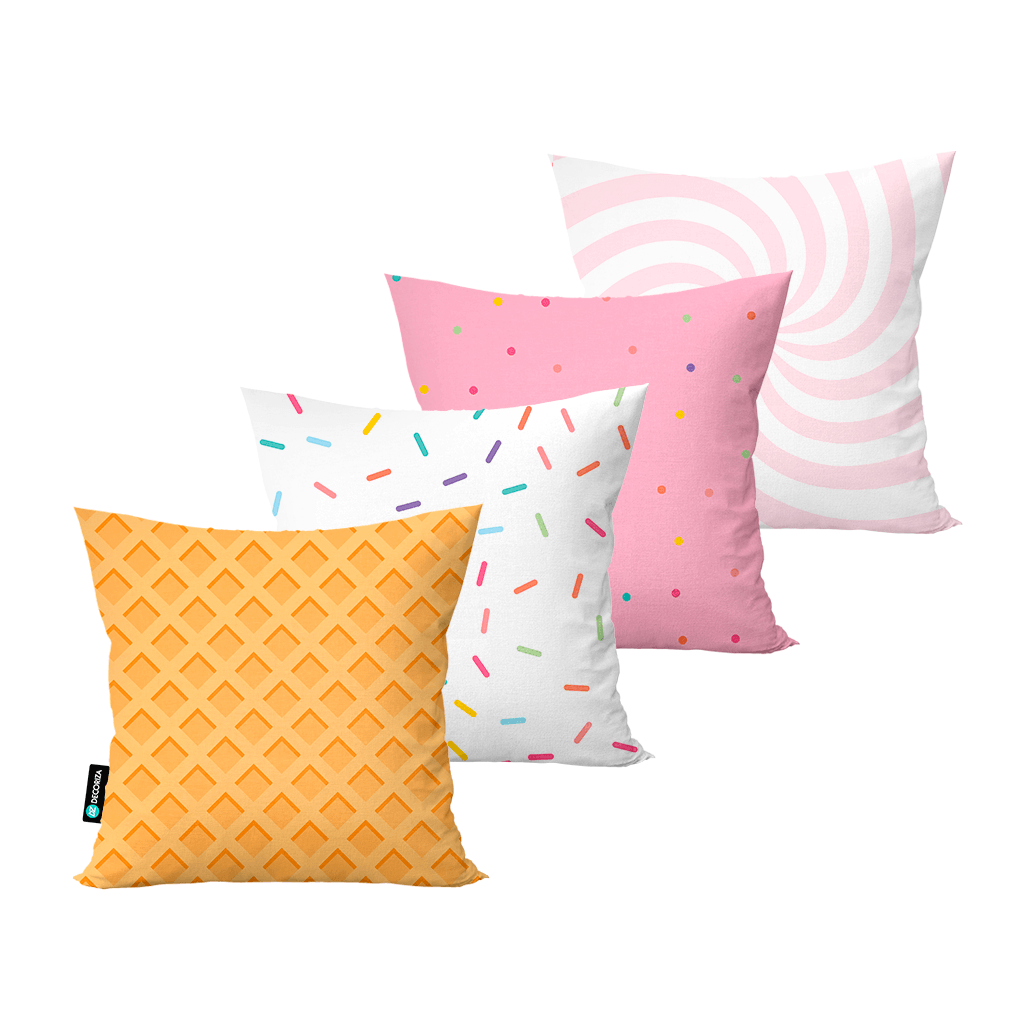 kit 4 capas para almofadas decorativas doce calf0228