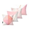 kit 4 capas para almofadas decorativas geometrica rose calf0240