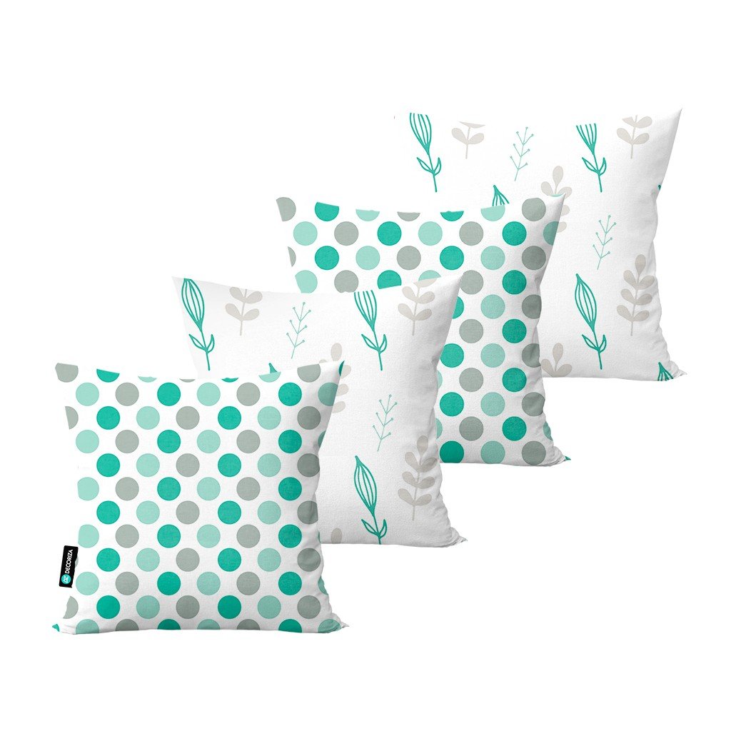 kit 4 capas para almofadas decorativas verde calf0238
