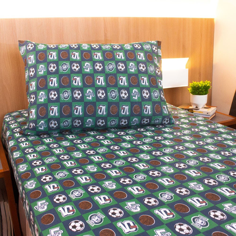 jogo de cama esporte verde