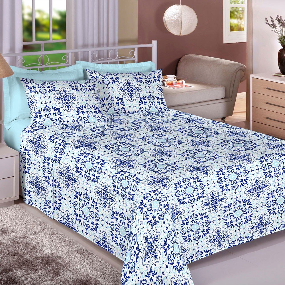 cama mandala azul